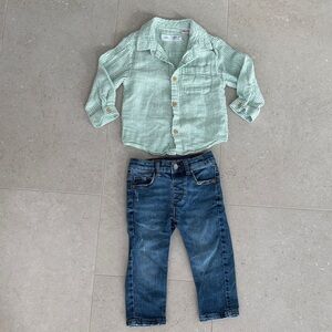 Zara Kids Matching Set - Green and Blue